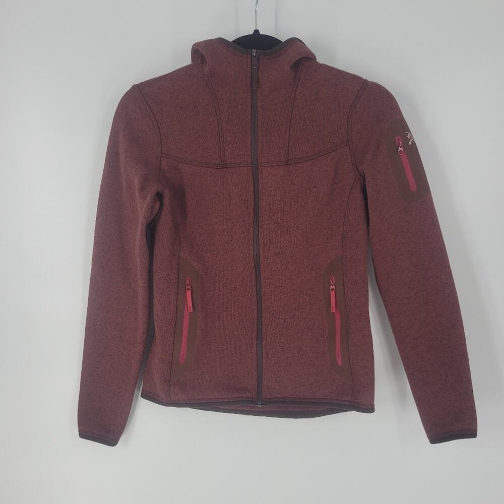 Arcteryx Burgandy Fleece Full Zip Covert Hoodie XS